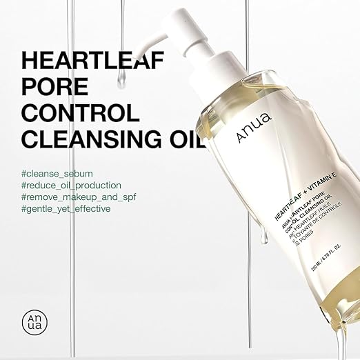 Anua Heartleaf Pore Control Cleansing Oil, Makeup Blackhead Remover, Oil Cleanser for Face,