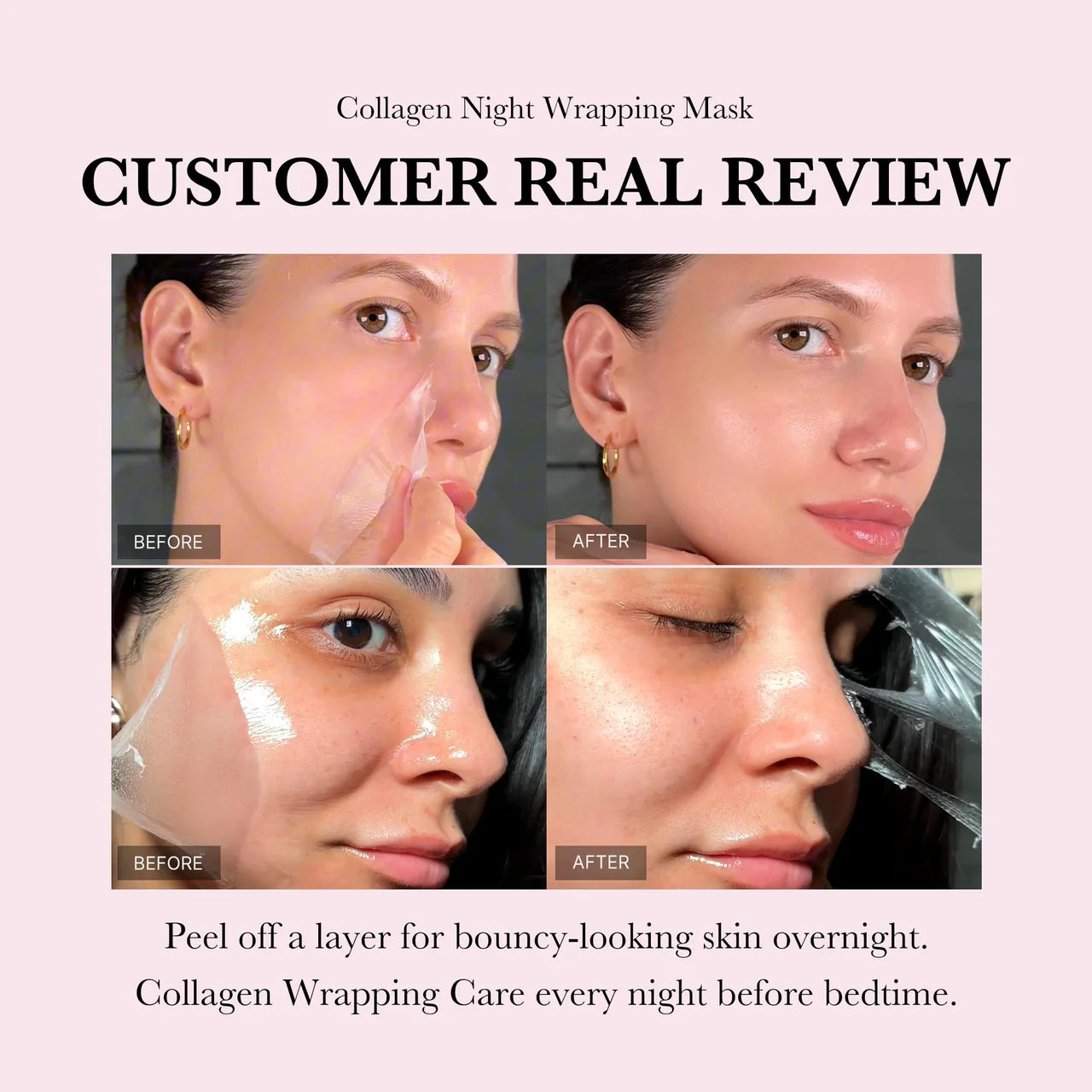 Medicube Collagen Overnight Wrapping Peel Off Facial Mask Pack - Elasticity & Hydration Care, Reduces Sagging & Dullness - Hydrolyzed Collagen For Glowing Skin - Korean Skin Care, 2.53 Fl.Oz