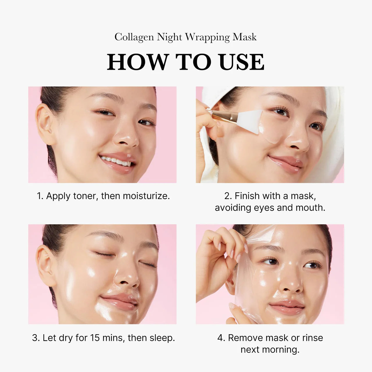 Medicube Collagen Overnight Wrapping Peel Off Facial Mask Pack - Elasticity & Hydration Care, Reduces Sagging & Dullness - Hydrolyzed Collagen For Glowing Skin - Korean Skin Care, 2.53 Fl.Oz