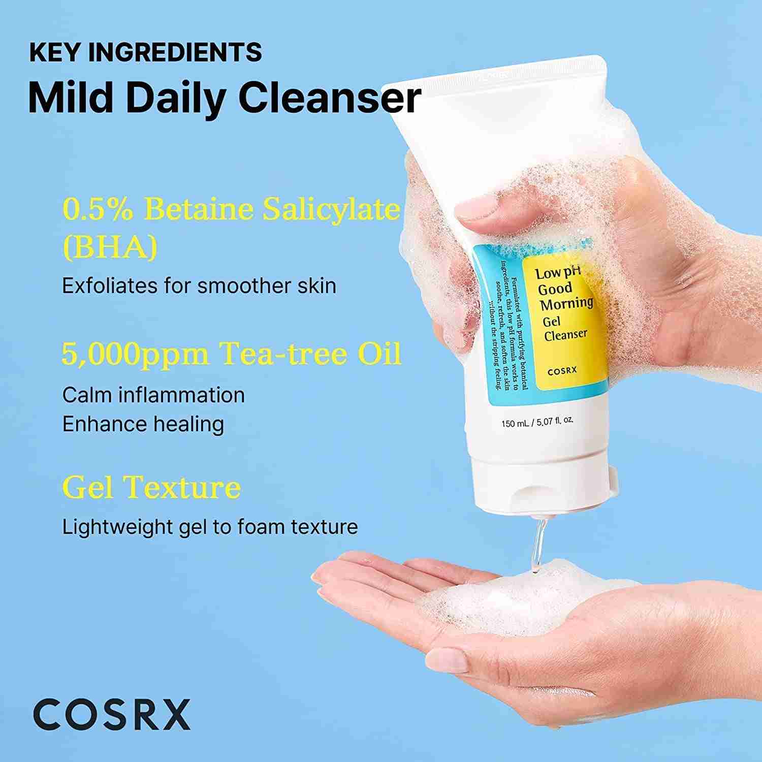 Cosrx Low Ph Good Morning Gel Cleanser (Pack Size:150ml)